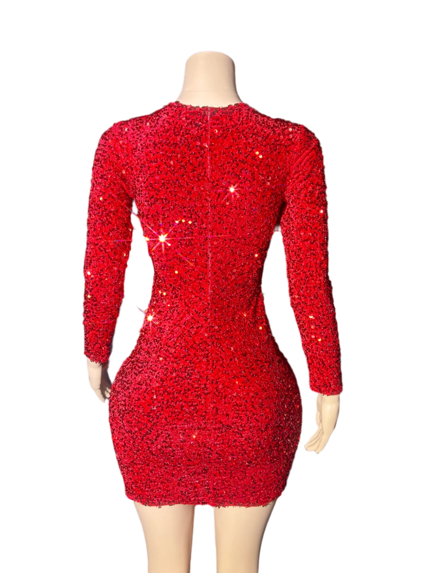 Fiery Illusion Sequin Dress