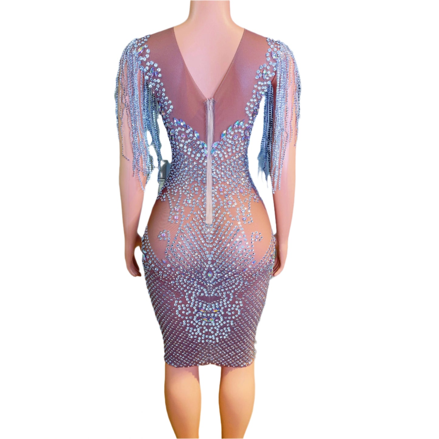 Crystal Cascade Cocktail Dress