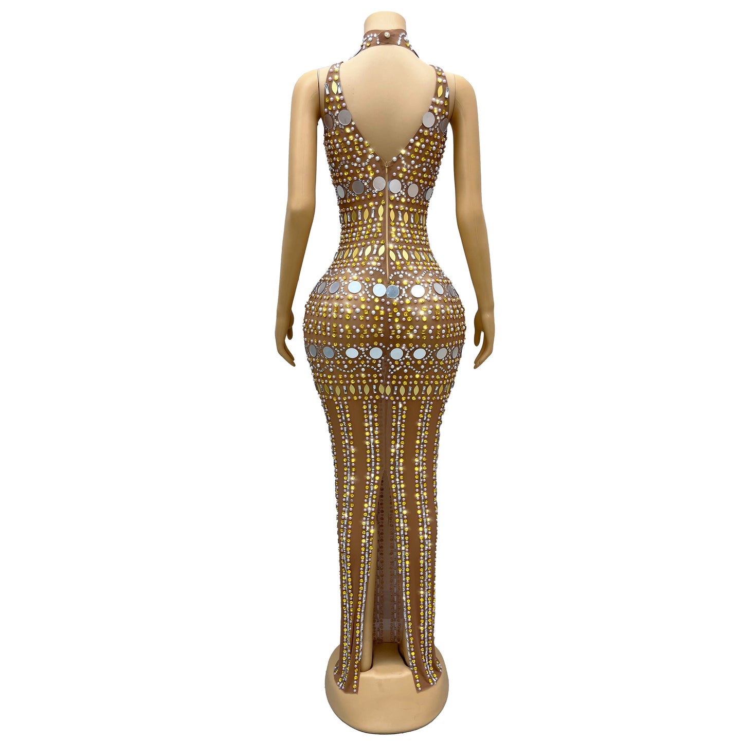 Golden Mirage Beaded Gown