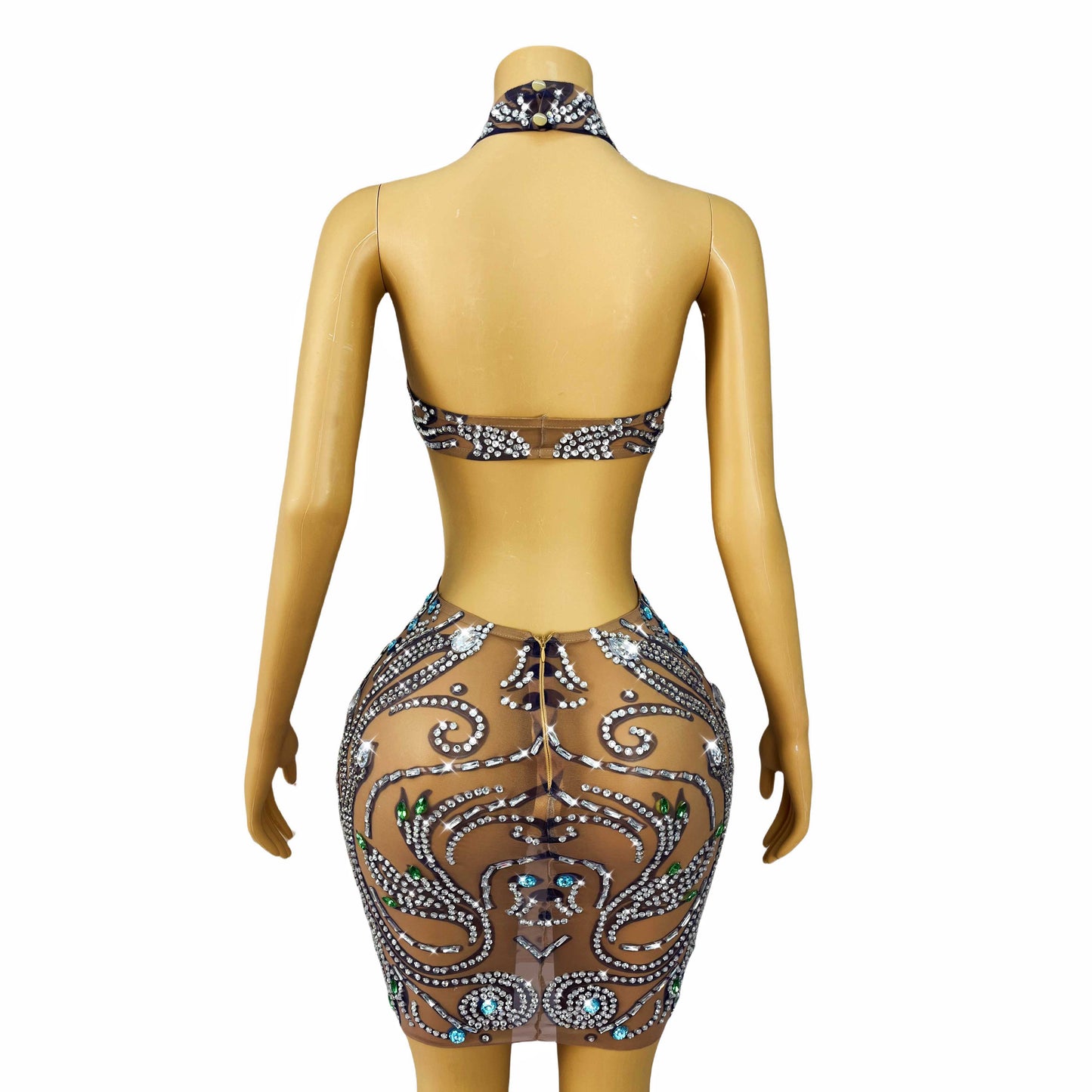 Crystal Garden Cutout Mini Dress