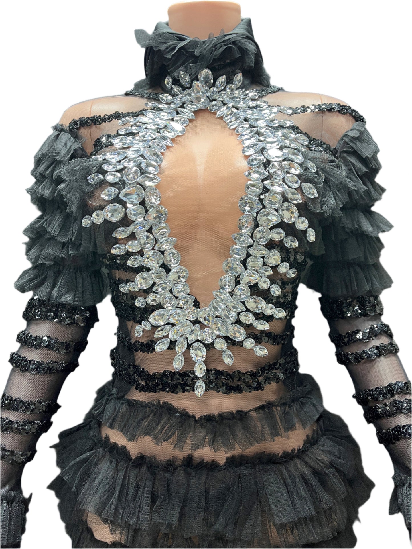 Gothic Glamour Ruffle Gown