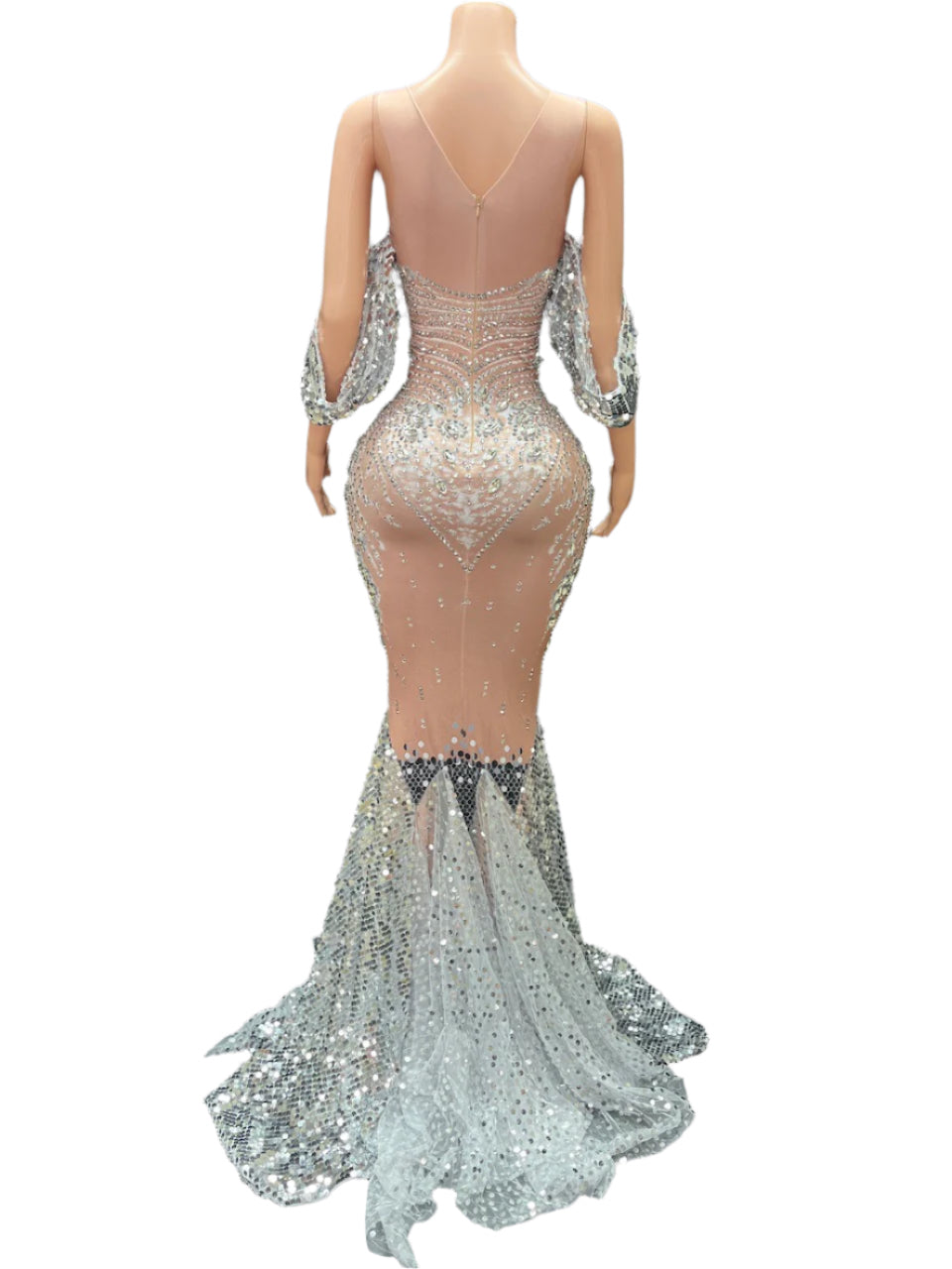 Glacial Shimmer Mermaid Gown