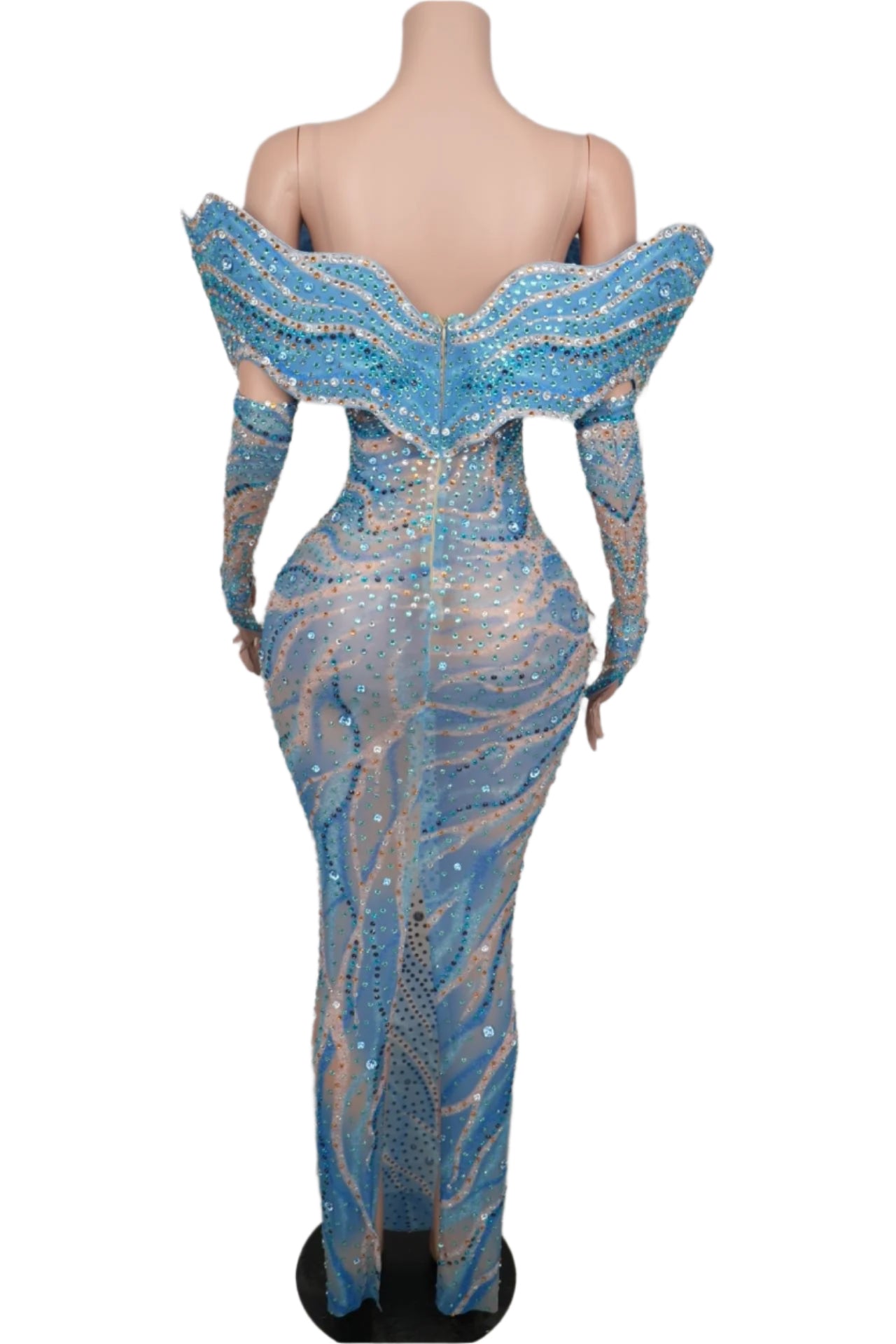 Aqua Ripple Gown