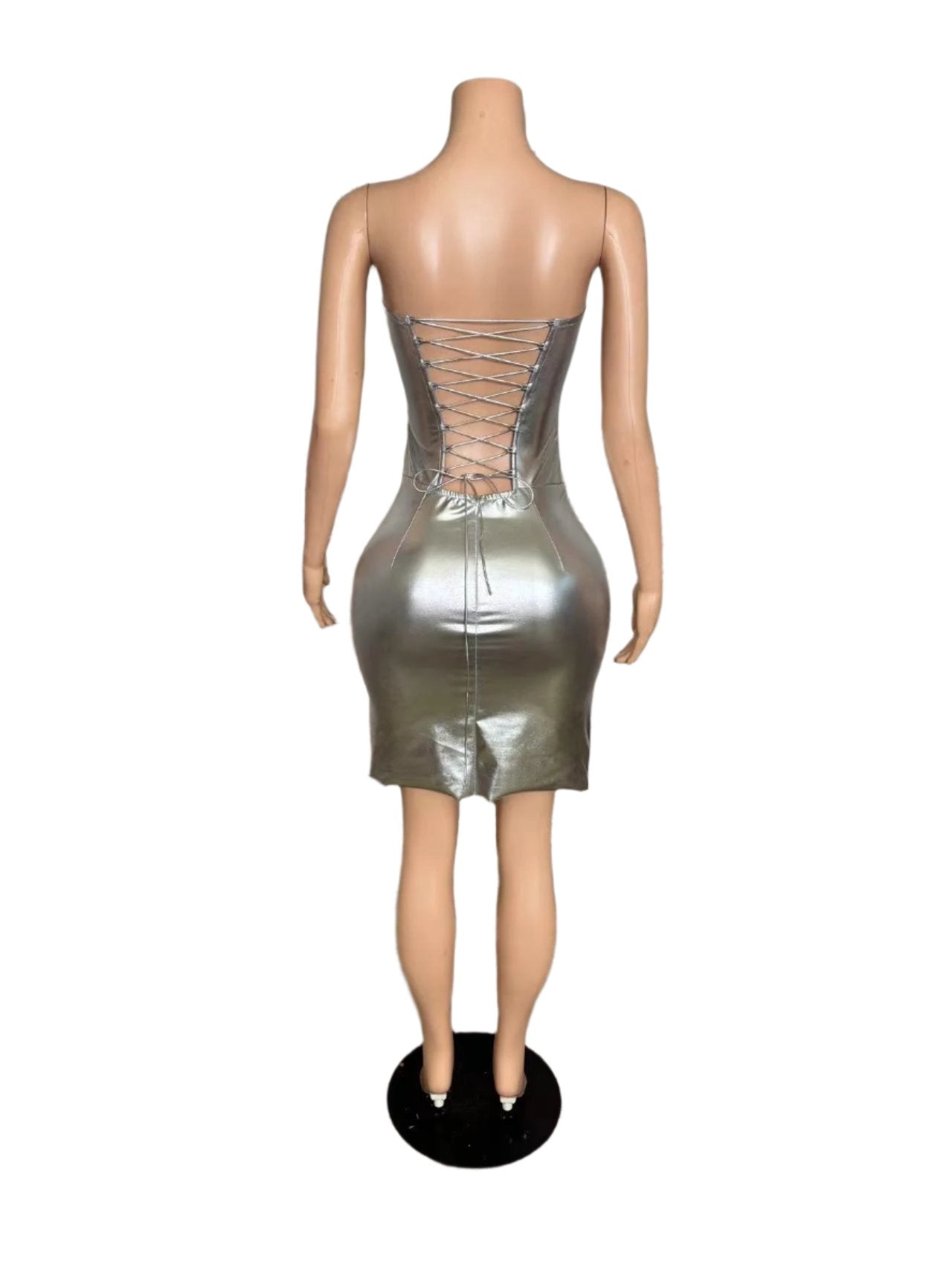 Mirror Illusion Strapless Dress