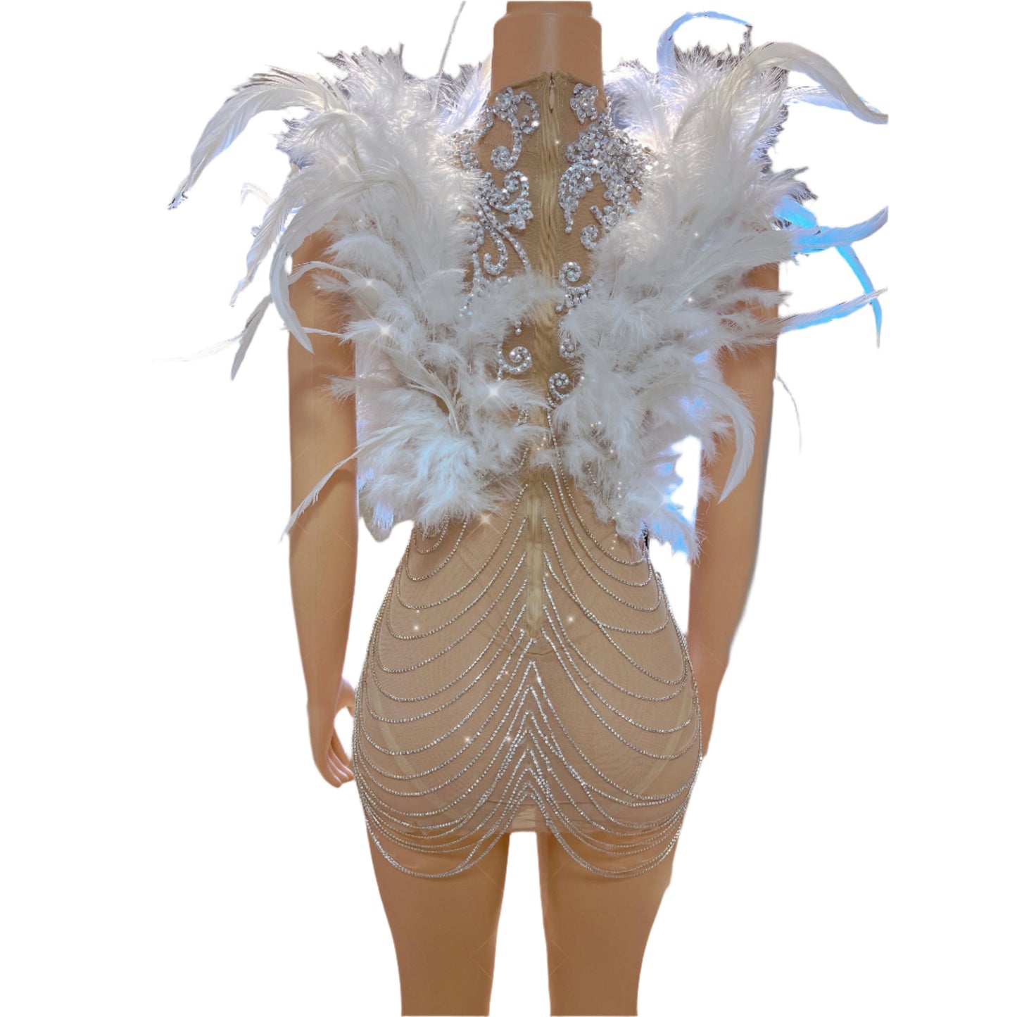 Celestial Glamour Feather Dress