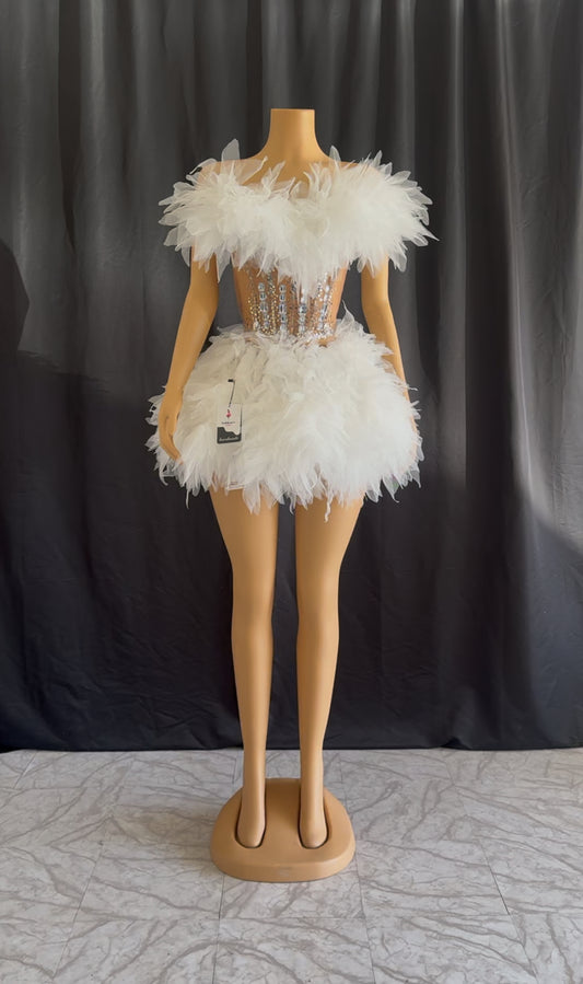 Glam Feather Fantasy Two-Piece Set