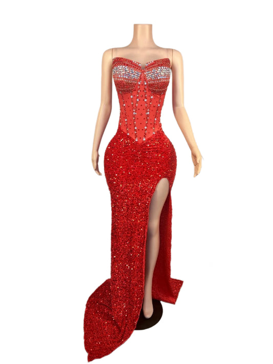Scarlet Allure Sequin Gown