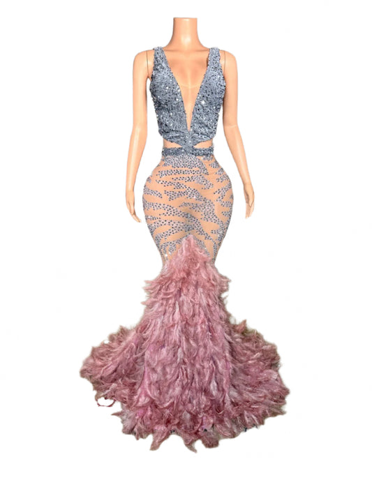 Starlit Siren Feather Gown