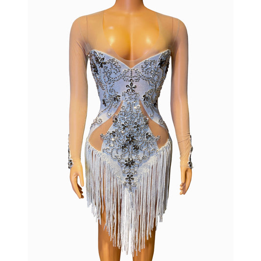 Crystal Elegance Fringe Dress
